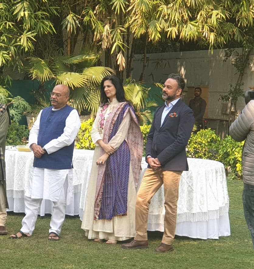 Haute Services founder Maneesh Baheti image with a notable personality celebrating cultural collaborations