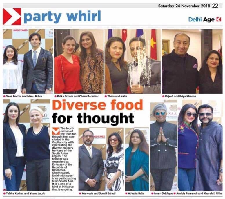 Magazine clipping featuring Haute Services art shows and curatorial expertise