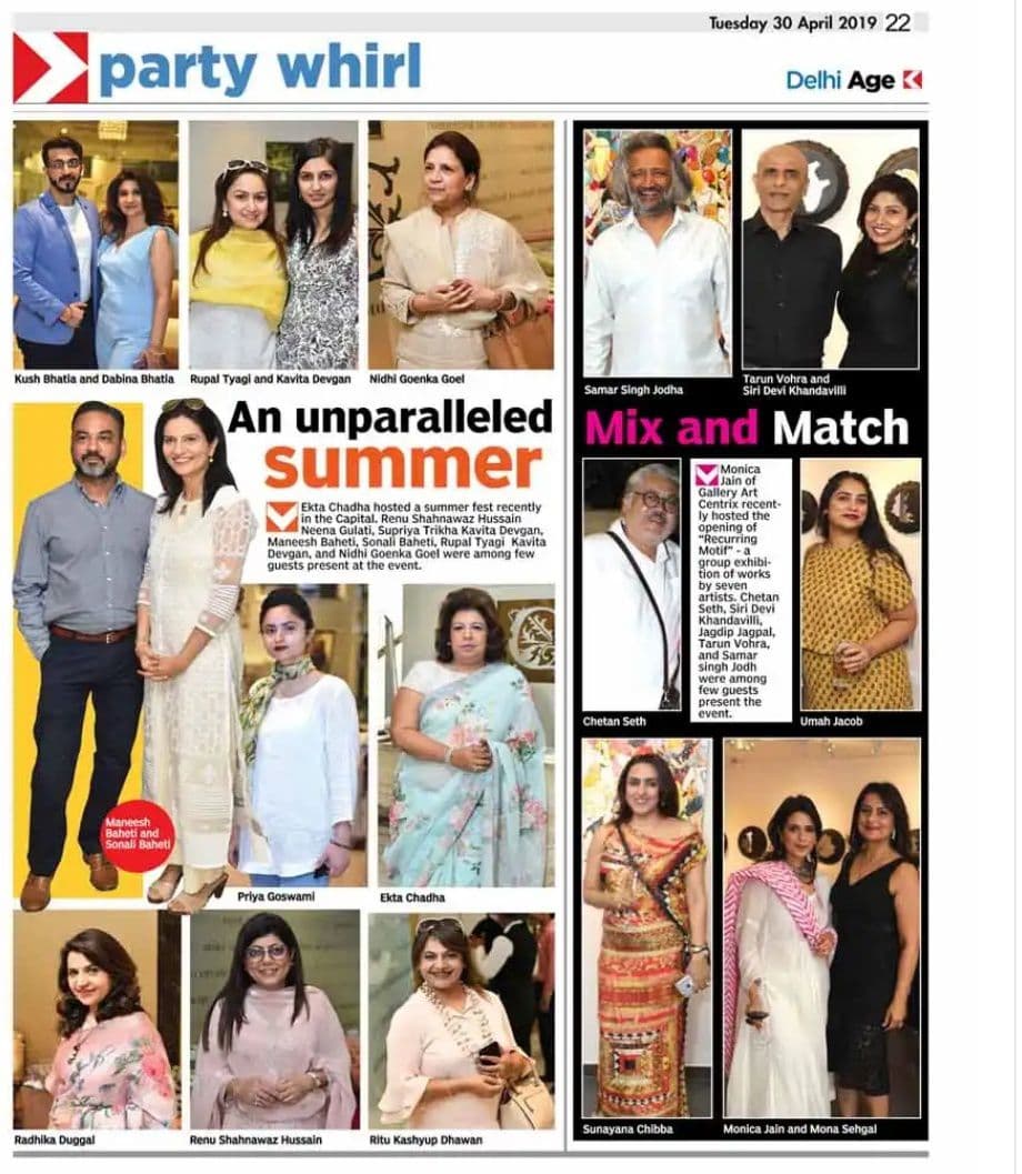 Newspaper article covering Haute Services art curation and cultural footprint