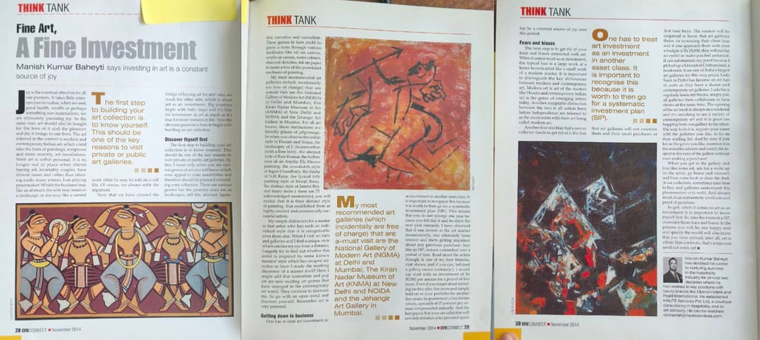 Fine Art, A Fine Investment - CFO Connect November 2014, Haute Services media coverage