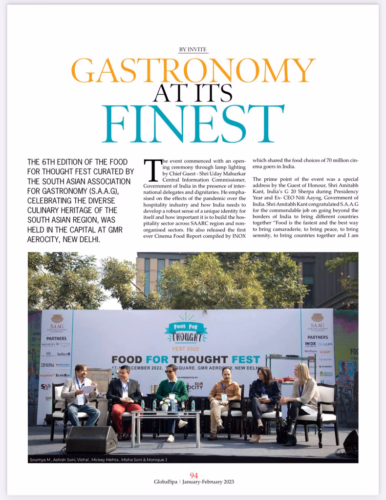 Collaborative Excellence & Global Partnerships - Aerocity Magazine – FFTF 2022 Success Feature 2022, Food For Thought Fest literary feature