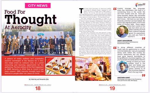 Urban Cultural Confluence - City News – Food For Thought at Aerocity 2022, Food For Thought Fest literary feature